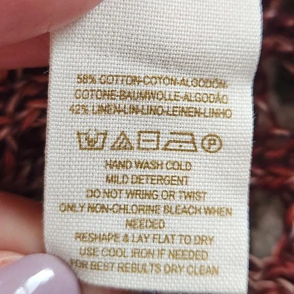 Free People Multicolored Open Knit Sweater Pull On Cropped Pink Red Purple Small - Picture 12 of 14